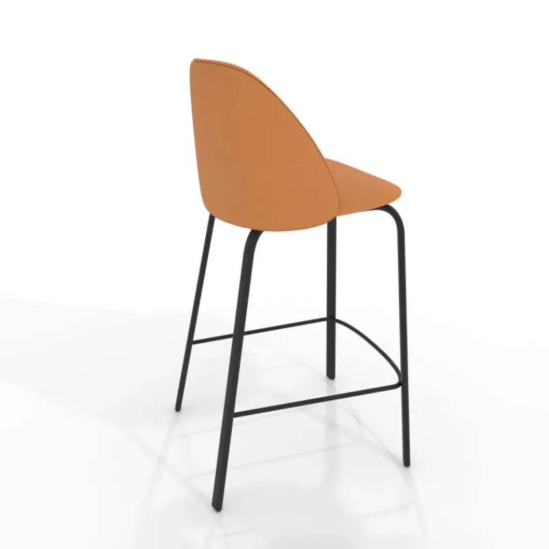 Perfecta Sofia Tabouret snack cosy en simili avec pieds en métal> Tabouret Snack (assise +/- 65 Cm)|Tabouret De Bar (assise +/- 80 Cm)