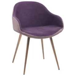Midj Sonny ® Fauteuil design bicolore en tissu et métal laqué> Chaise De Salle à Manger|Fauteuil De Salon