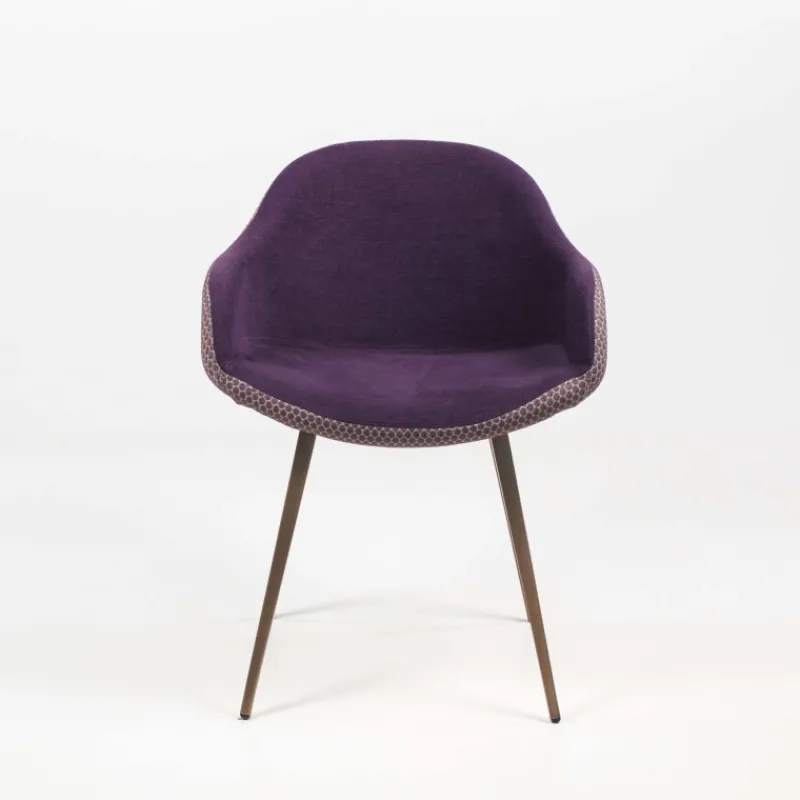 Midj Sonny ® Fauteuil design bicolore en tissu et métal laqué> Chaise De Salle à Manger|Fauteuil De Salon