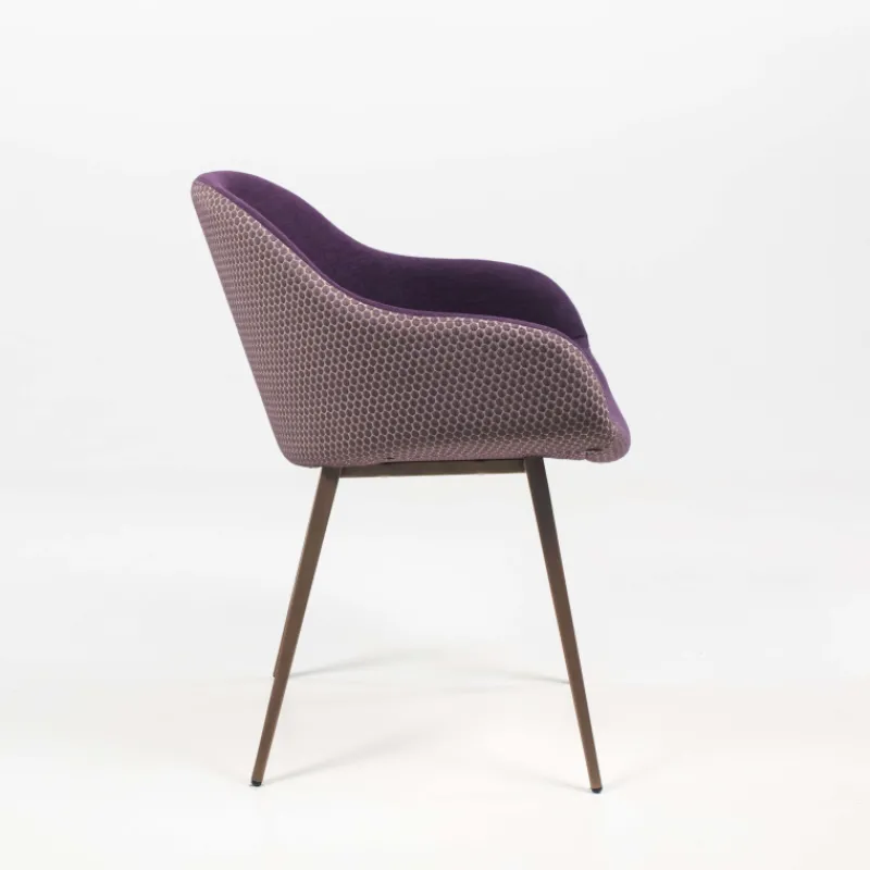 Midj Sonny ® Fauteuil design bicolore en tissu et métal laqué> Chaise De Salle à Manger|Fauteuil De Salon