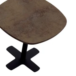 Perfecta Spinner Table de cuisine carrée bords arrondis en stratifié avec pied central><noscript><img width=