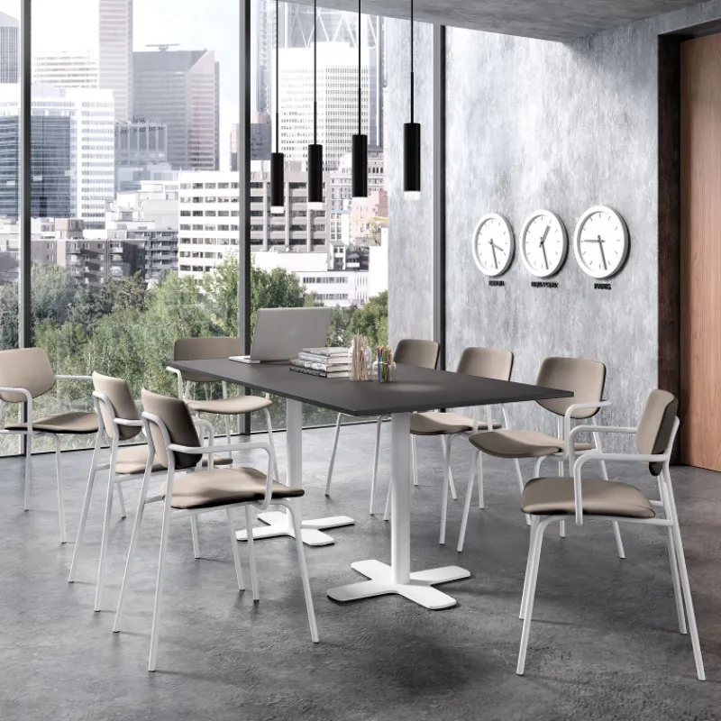 Perfecta Spinner 2 Table en stratifié rectangulaire avec deux pieds en métal> Table De Cuisine