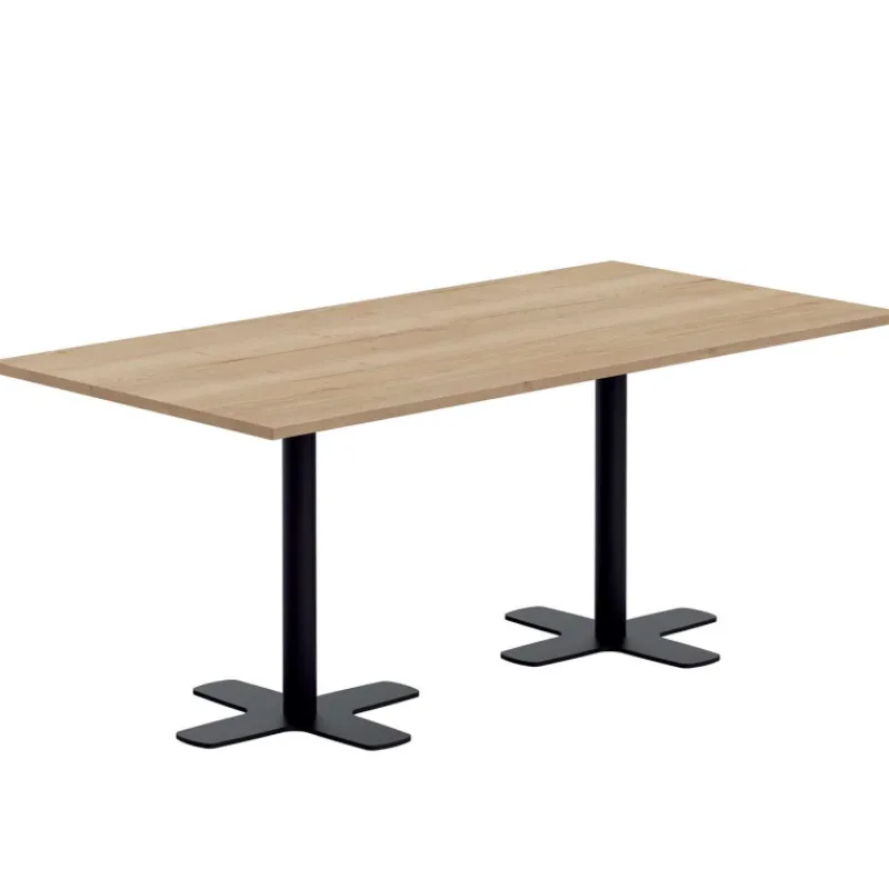 Perfecta Spinner 2 Table en stratifié rectangulaire avec deux pieds en métal> Table De Cuisine