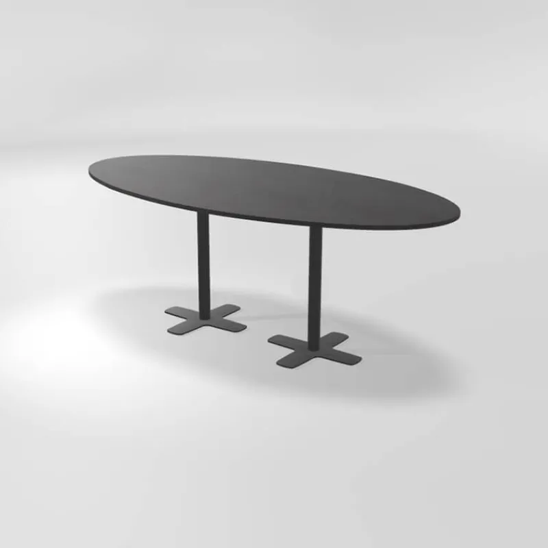 Perfecta Spinner 2 Table hauteur 90 cm ovale en stratifié avec deux pieds> Table De Cuisine
