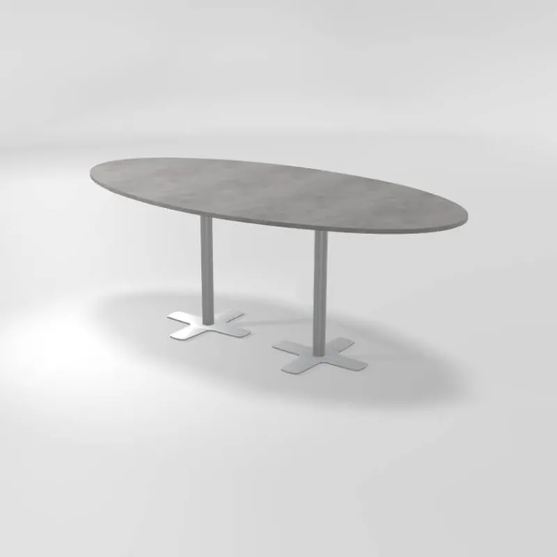 Perfecta Spinner 2 Table hauteur 90 cm ovale en stratifié avec deux pieds> Table De Cuisine
