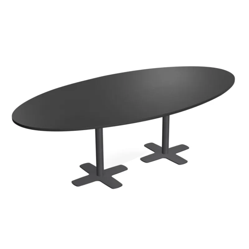 Perfecta Spinner 2 Table ovale en stratifié avec deux pieds> Table De Cuisine