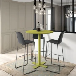Perfecta Spinner Table snack ronde pour cuisine en stratifié avec pied central> Table De Cuisine