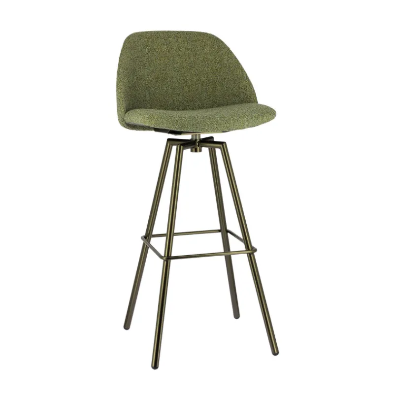 Perfecta Swiftie Tabouret de bar pivotant en tissu et pieds métal> Tabouret De Bar (assise +/- 80 Cm)