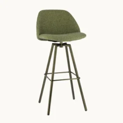 Perfecta Swiftie Tabouret de bar pivotant en tissu et pieds métal><noscript><img width=