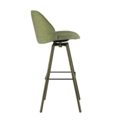 Perfecta Swiftie Tabouret de bar pivotant en tissu et pieds métal><noscript><img width=