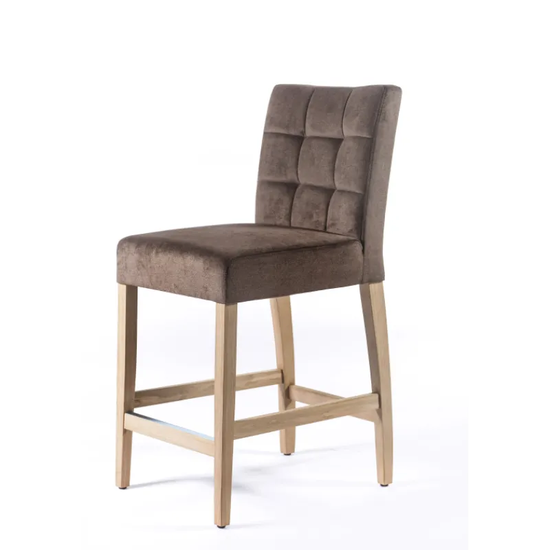 Sessio Tabouret snack en tissu et bois – Matias 2> Tabouret Snack (assise +/- 65 Cm)|Tabouret De Bar (assise +/- 80 Cm)