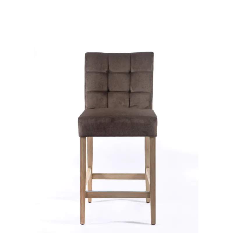 Sessio Tabouret snack en tissu et bois – Matias 2> Tabouret Snack (assise +/- 65 Cm)|Tabouret De Bar (assise +/- 80 Cm)