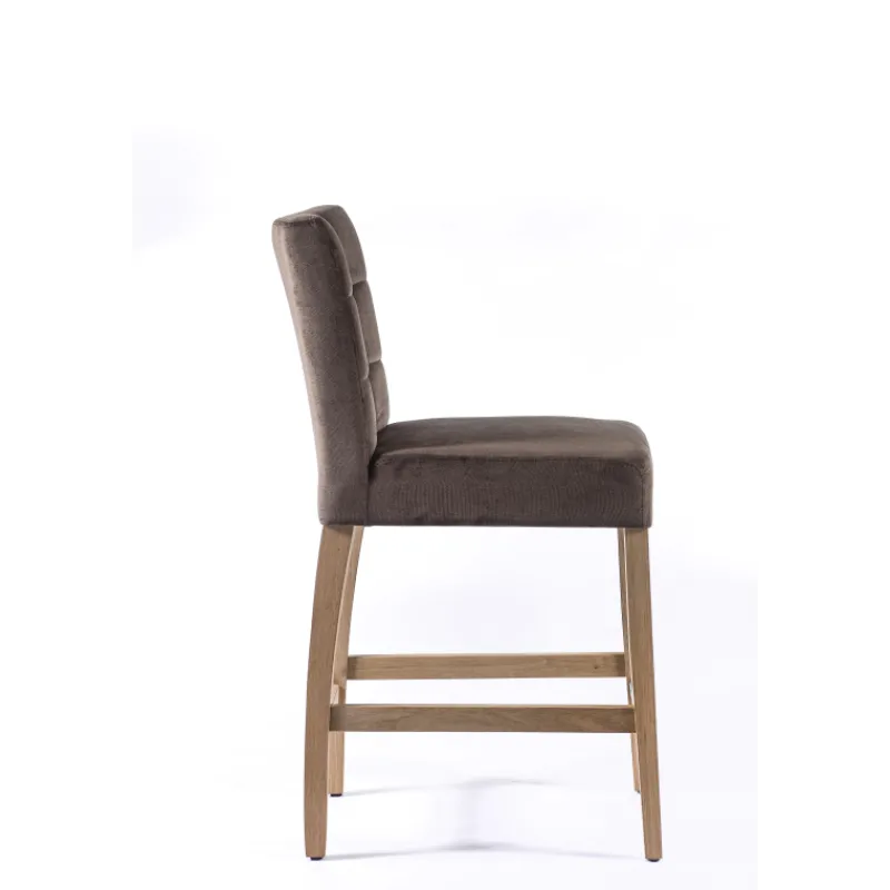 Sessio Tabouret snack en tissu et bois – Matias 2> Tabouret Snack (assise +/- 65 Cm)|Tabouret De Bar (assise +/- 80 Cm)