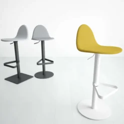 Cancio Tabu Tabouret réglable design en synthétique et métal> Tabouret Snack (assise +/- 65 Cm)|Tabouret De Bar (assise +/- 80 Cm)