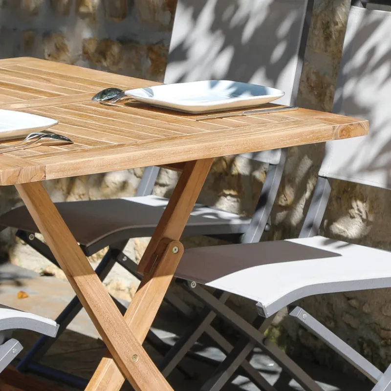Medicis TanamaTable de jardin rectangulaire pliante en teck massif> Table De Jardin