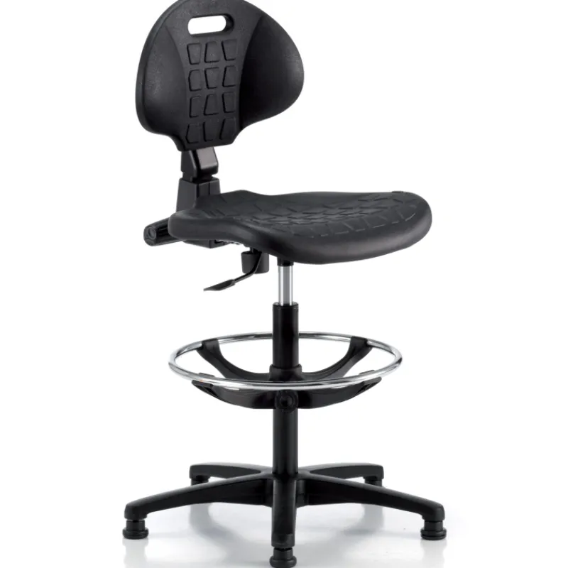 Sokoa Tecnik Chaise d'atelier en polyuréthane sur patins avec repose> Chaise De Bureau