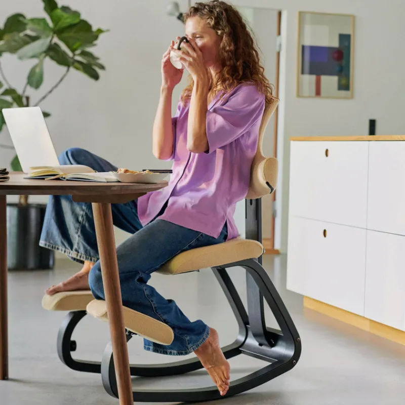 Varier ThatSit ® Chaise de bureau ergonomique à bascule en tissu et bois> Chaise Pour Chambre|Chaise De Bureau