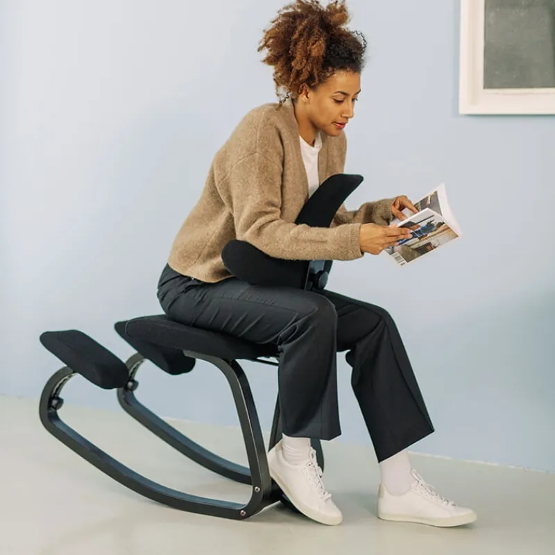 Varier ThatSit ® Chaise de bureau ergonomique à bascule en tissu et bois> Chaise Pour Chambre|Chaise De Bureau