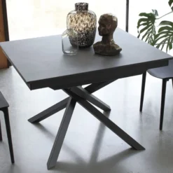 Altacom Tokyo Petite table carrée design extensible avec piètement central mikado> Table De Salle à Manger|Table Pour Petit Espace