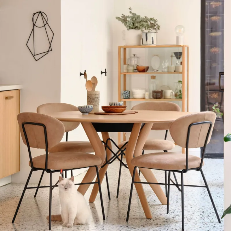 Mobitec Toro ® Chaise cosy minimaliste en tissu et pieds métal> Chaise De Salle à Manger|Chaise Salon