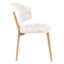 Mobitec Toro ® Chaise moderne avec dossier incurvé en tissu et bois><noscript><img width=