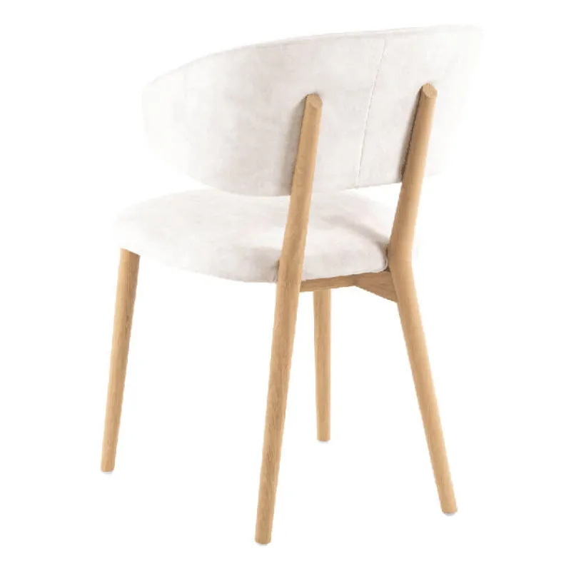 Mobitec Toro ® Chaise moderne avec dossier incurvé en tissu et bois> Chaise De Salle à Manger|Chaise Salon
