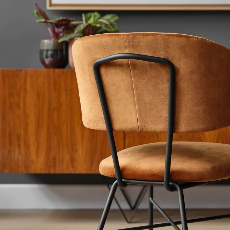 Mobitec Toro ® Fauteuil minimaliste cosy en tissu avec pieds en métal> Chaise De Salle à Manger|Fauteuil De Salon