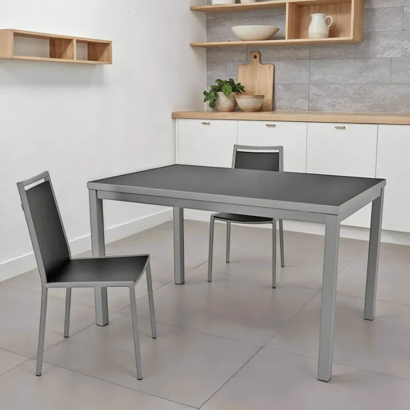 Cancio Toy métal Table de cuisine en verre avec rallonge hauteur 75 cm> Table De Cuisine