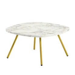 Perfecta Trevi Table basse carrée moderne en stratifié avec pieds en métal> Table De Salon