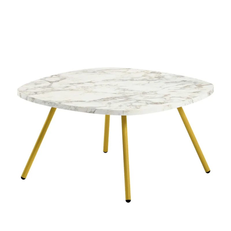 Perfecta Trevi Table basse carrée moderne en stratifié avec pieds en métal> Table De Salon