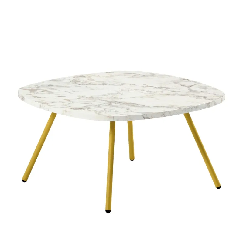 Perfecta Trevi Table basse carrée moderne en stratifié avec pieds en métal> Table De Salon