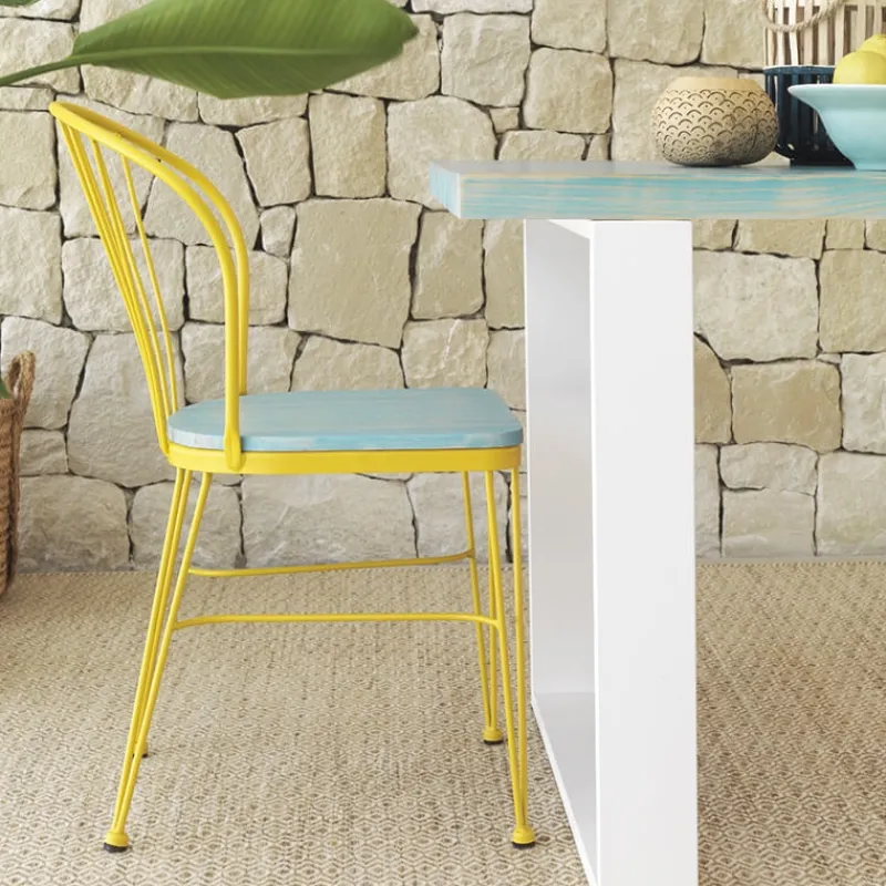 Jayso Tudela Chaise en métal vintage avec dossier filaire> Chaise De Cuisine|Chaise De Salle à Manger