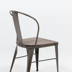 Jayso Turia 631 Chaise industrielle vintage en métal avec assise bois> Chaise De Cuisine|Chaise De Salle à Manger