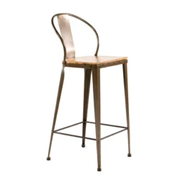 Jayso Turia TB 317 Tabouret industriel en métal et bois> Tabouret Snack (assise +/- 65 Cm)|Tabouret De Bar (assise +/- 80 Cm)