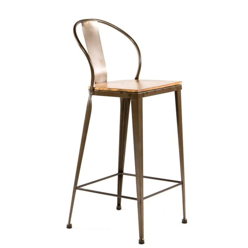 Jayso Turia TB 317 Tabouret industriel en métal et bois> Tabouret Snack (assise +/- 65 Cm)|Tabouret De Bar (assise +/- 80 Cm)