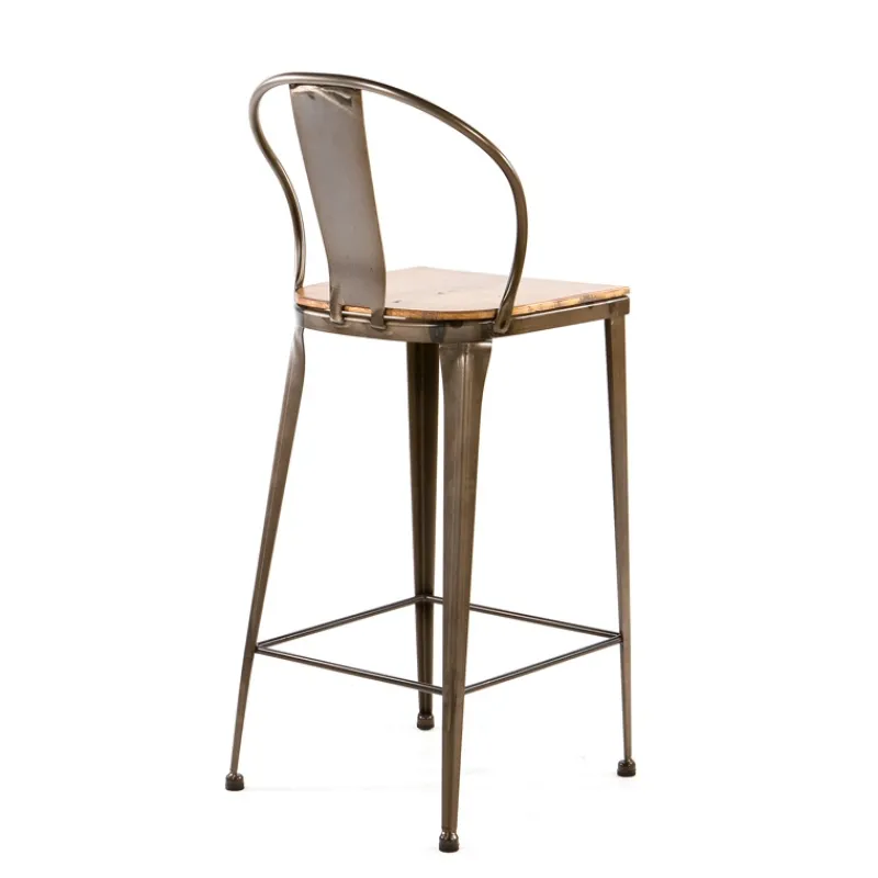 Jayso Turia TB 317 Tabouret industriel en métal et bois> Tabouret Snack (assise +/- 65 Cm)|Tabouret De Bar (assise +/- 80 Cm)