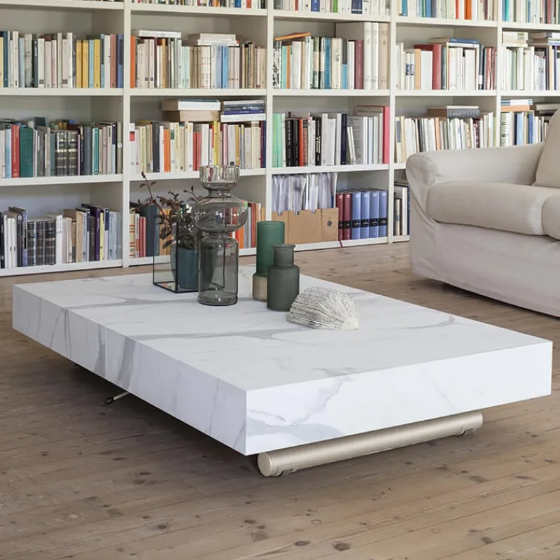 Altacom Ulisse Table relevable en mélaminé avec allonges> Table De Salon|Table Pour Petit Espace