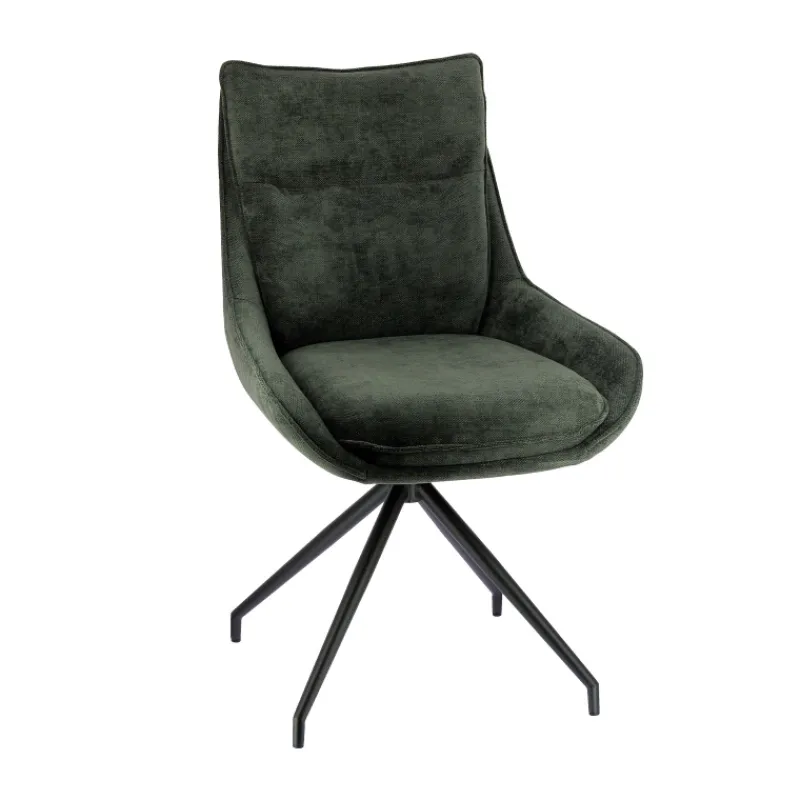 ValentineChaise pivotante en tissu avec poignée et pieds en métal> Chaise De Salle à Manger