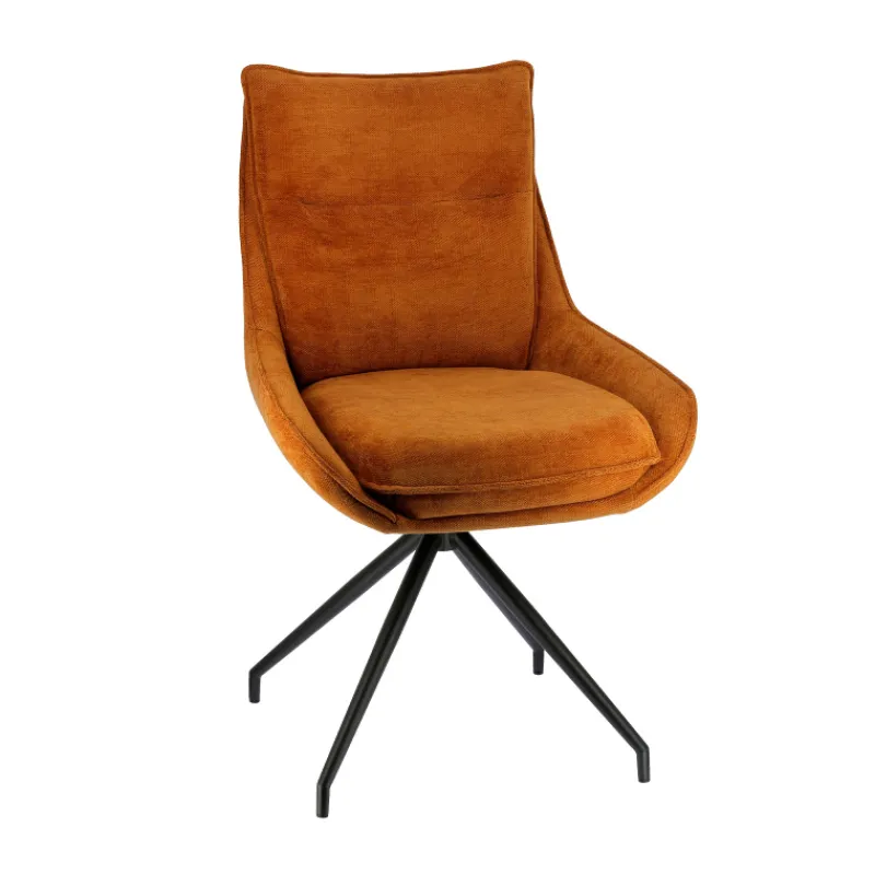 ValentineChaise pivotante en tissu avec poignée et pieds en métal> Chaise De Salle à Manger
