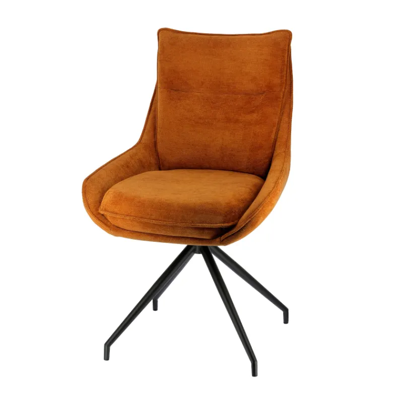 ValentineChaise pivotante en tissu avec poignée et pieds en métal> Chaise De Salle à Manger