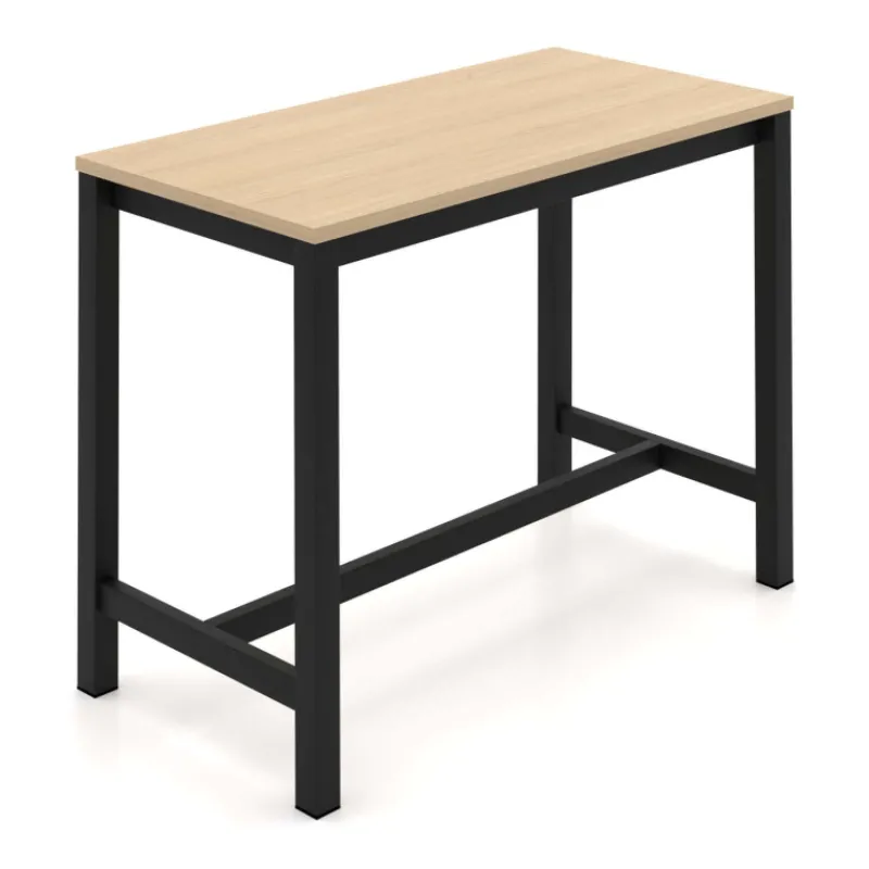 Perfecta Valériane Table snack de cuisine en stratifié chêne naturel avec pieds en métal noir> Table De Cuisine