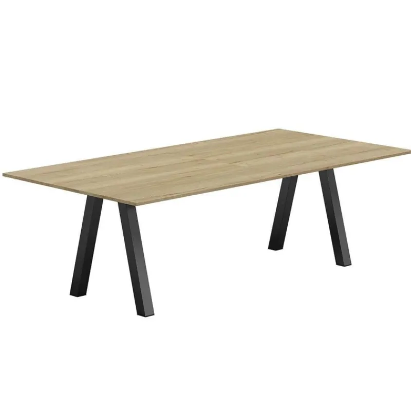 Perfecta Veneto Grande table de salle à manger en mélaminé avec pieds obliques> Table De Salle à Manger