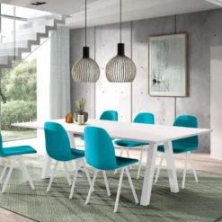 Perfecta Veneto Table moderne rectangulaire en stratifié avec pieds obliques> Table De Salle à Manger