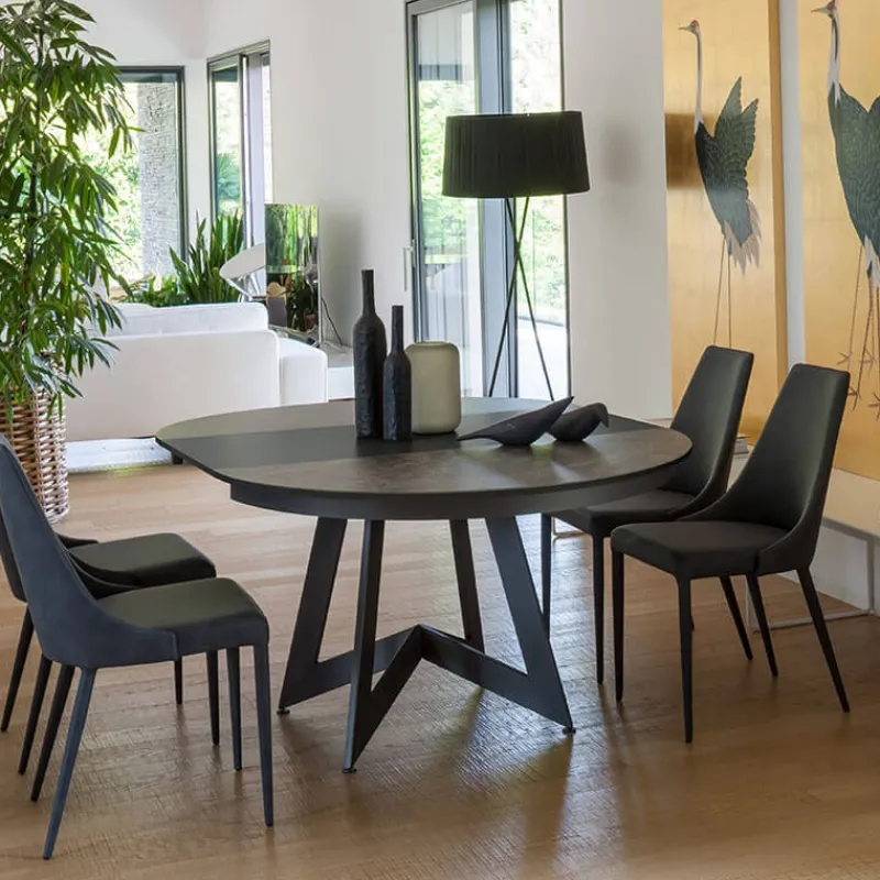 Altacom Venus Table design ronde extensible en céramique> Table De Salle à Manger