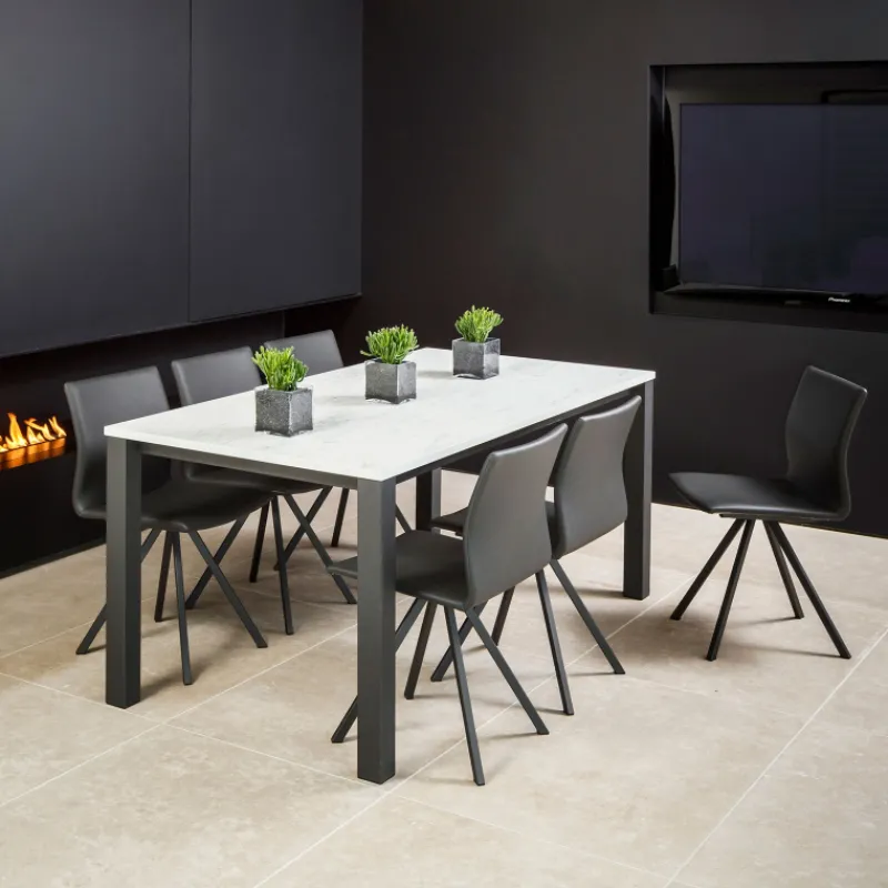 Perfecta Verona Table rectangulaire en stratifié et pieds métal fabrication belge> Table De Salle à Manger