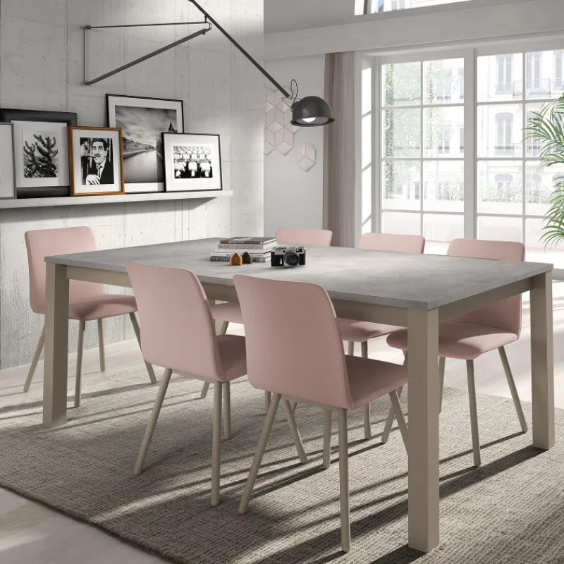 Perfecta Verona Table rectangulaire en stratifié et pieds métal fabrication belge> Table De Salle à Manger