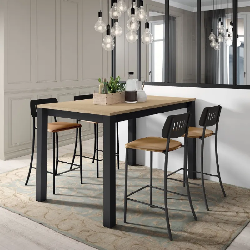 Perfecta Verona Table snack rectangulaire belge en stratifié et pieds métal> Table De Cuisine|Table De Salle à Manger