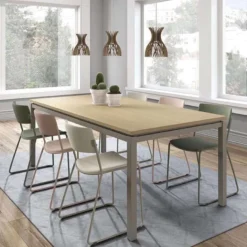 Perfecta Vicenza Table de salle à manger en stratifié et pieds en métal><noscript><img width=