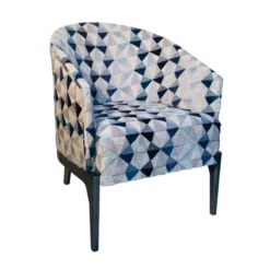 Paget Victor Fauteuil tonneau Art déco en tissu et bois de hêtre> Fauteuil De Salon