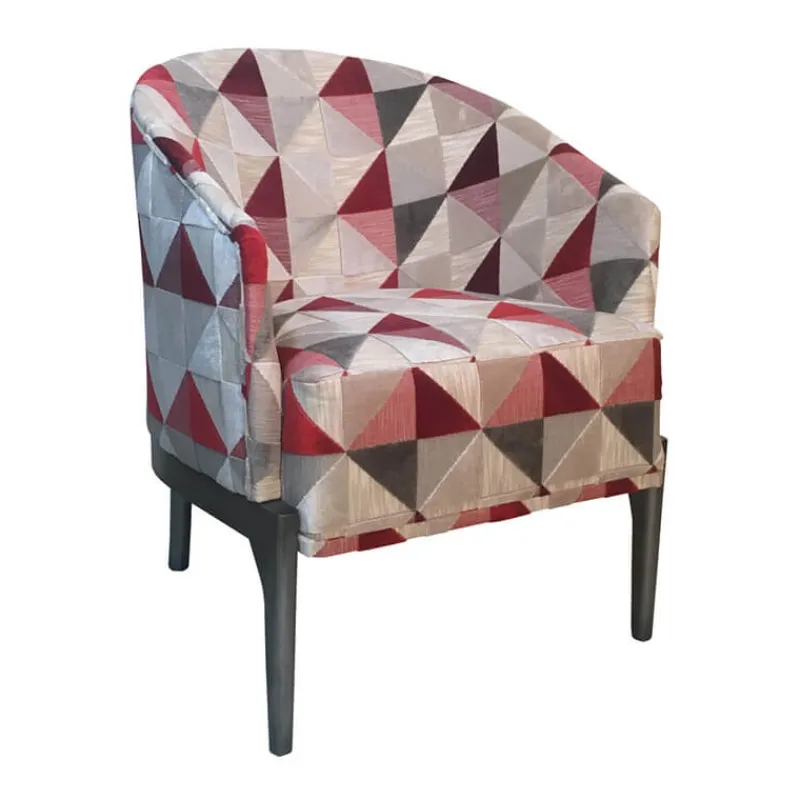 Paget Victor Fauteuil tonneau Art déco en tissu et bois de hêtre> Fauteuil De Salon